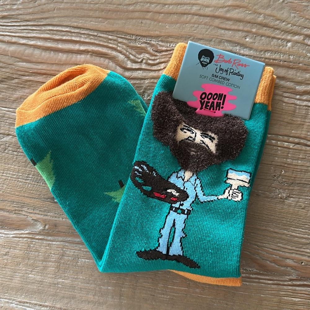 NWT True Bob Ross Crew Socks